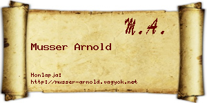 Musser Arnold névjegykártya